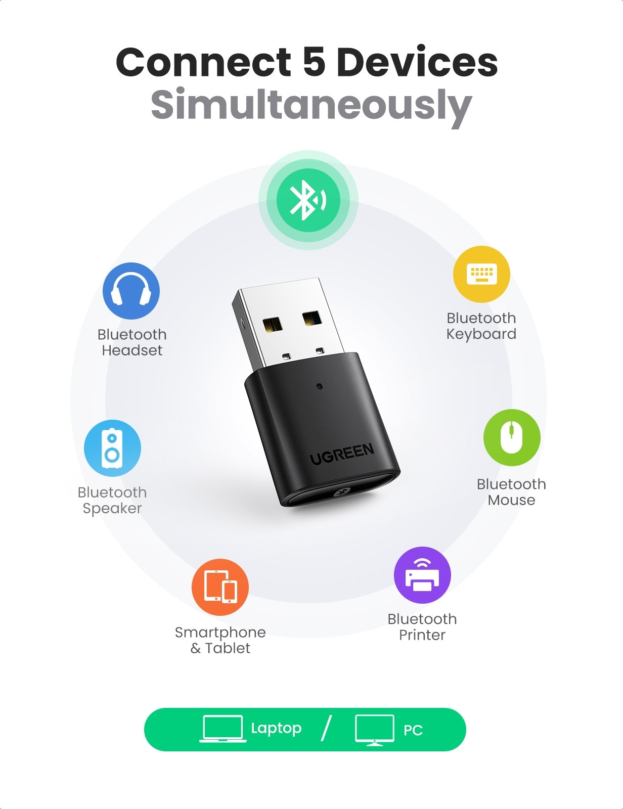 UGREEN 80889 USB Bluetooth 5.0 Adapter - SuperSaverAU - view 2