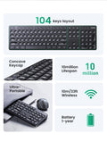 UGREEN 104-Key Wireless Keyboard, 2.4G, ANSI Layout, Red LED, 10m Range - SuperSaverAU - view 4
