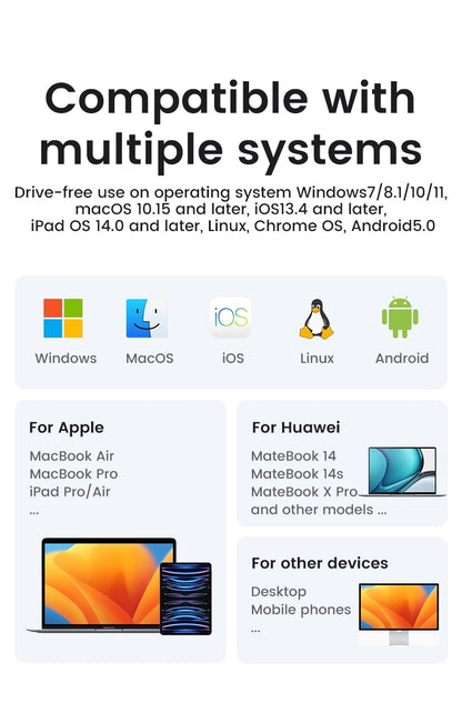 UGREEN 104-Key Wireless Keyboard, 2.4G, ANSI Layout, Red LED, 10m Range