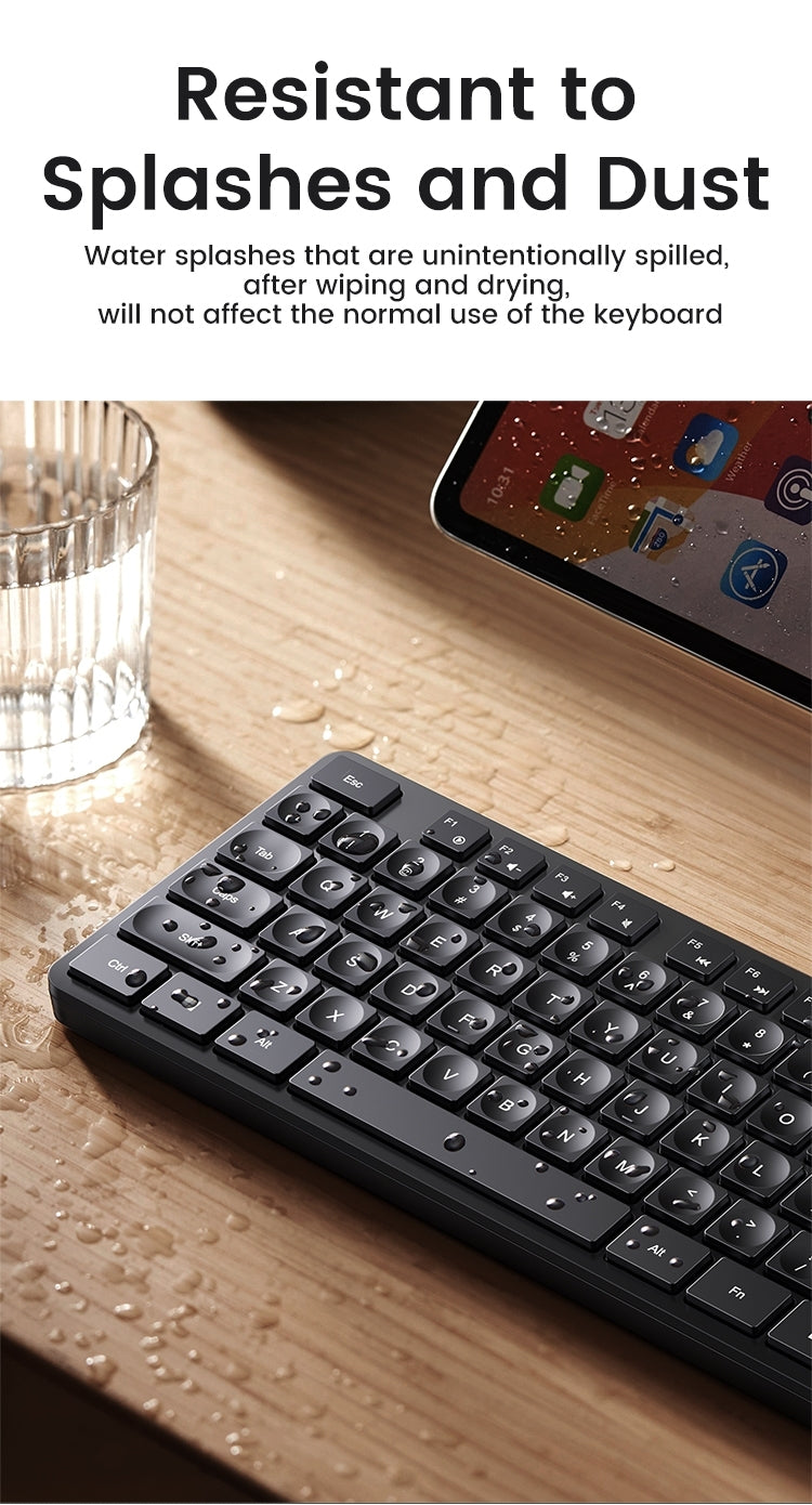 UGREEN 104-Key Wireless Keyboard, 2.4G, ANSI Layout, Red LED, 10m Range