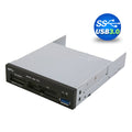 3.5" USB 3.0 All in One Internal Card Reader Full Long Metal with Front USB Black - SuperSaverAU - view 5