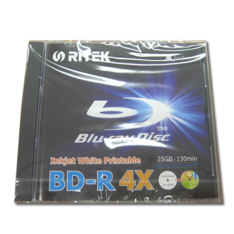 Ritek Blu-ray BD-R 25GB 4X - Recordable, 1080p HD Video, Scratch Resistant - SuperSaverAU - view 1