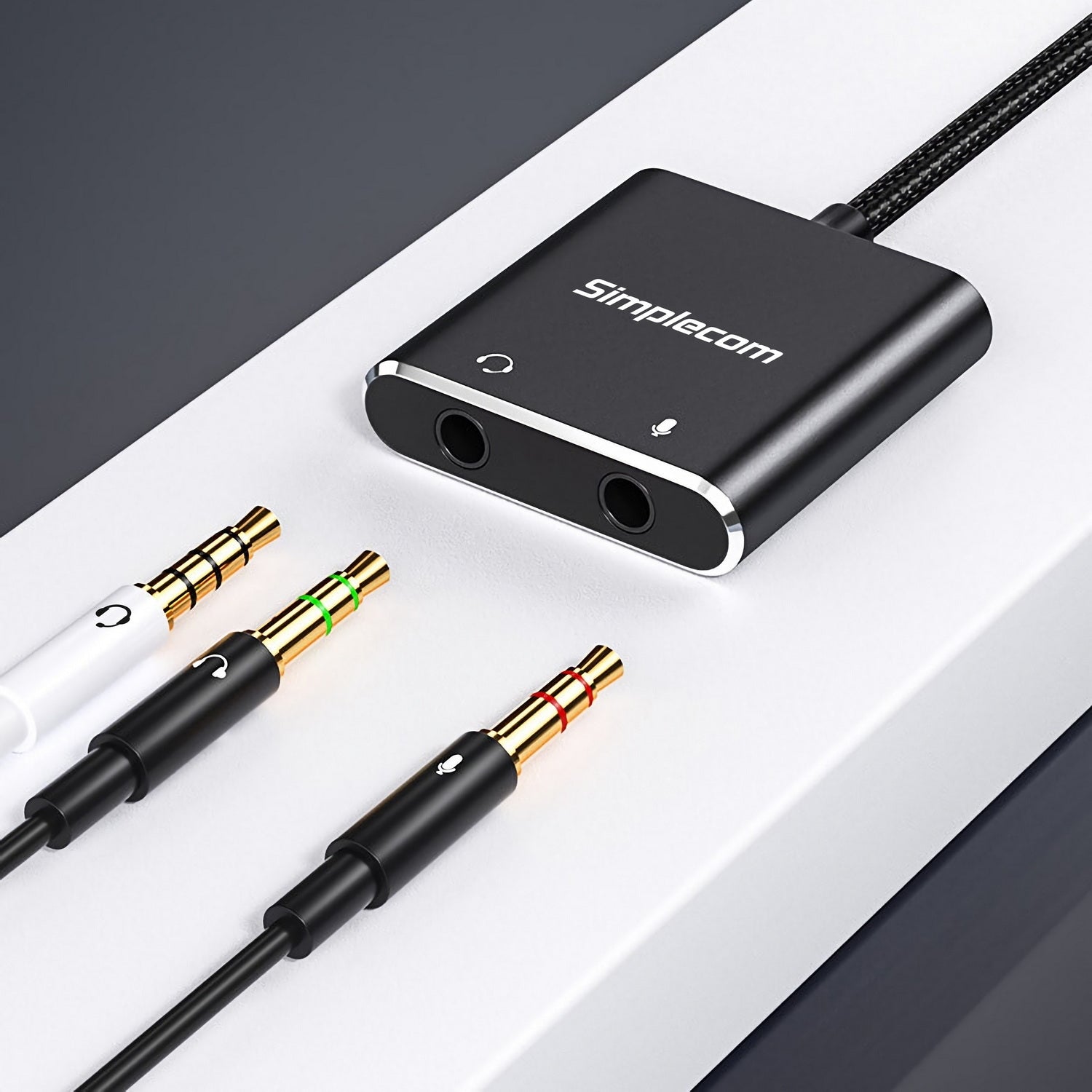 Simplecom USB to 3.5mm Audio & Microphone Adapter for TRS/TRRS Headset, 15cm - SuperSaverAU - view 2