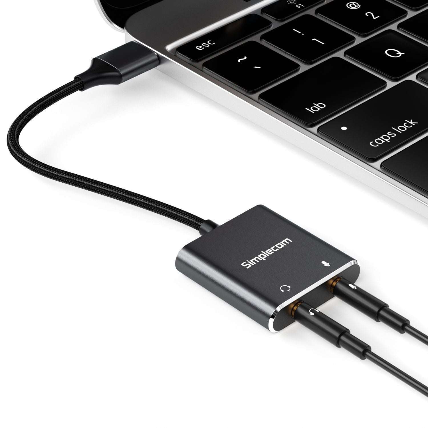 Simplecom USB to 3.5mm Audio & Microphone Adapter for TRS/TRRS Headset, 15cm - SuperSaverAU - view 4
