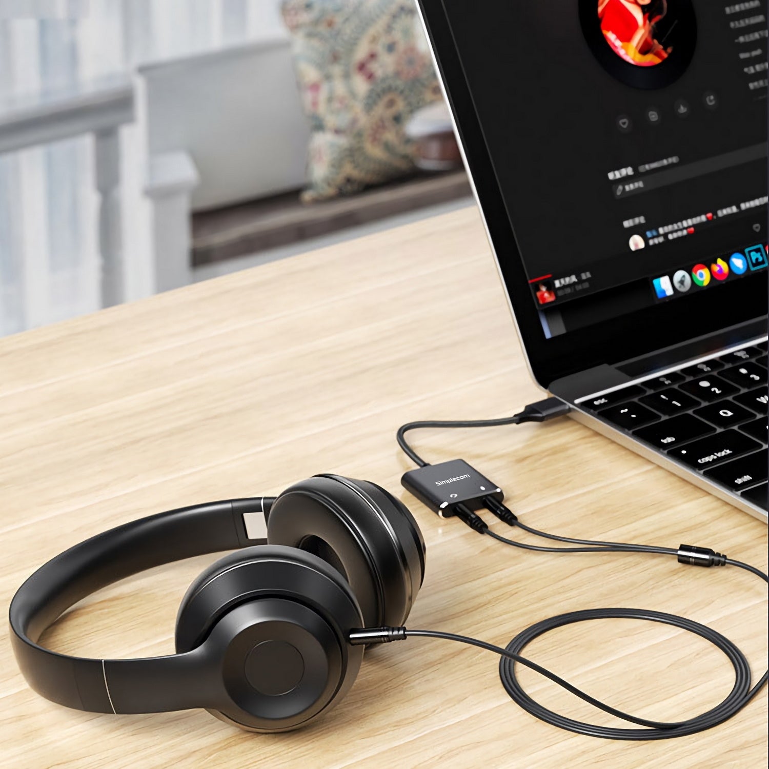 Simplecom USB to 3.5mm Audio & Microphone Adapter for TRS/TRRS Headset, 15cm - SuperSaverAU - view 6