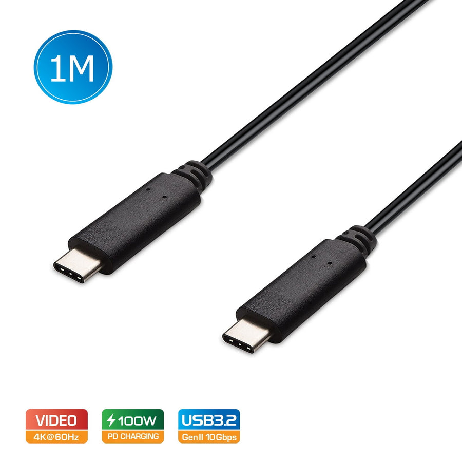 Simplecom CA512 USB-C to USB-C Cable USB 3.2 Gen2 10Gbps 5A 100W PD 4K@60Hz 1M - SuperSaverAU - view 1