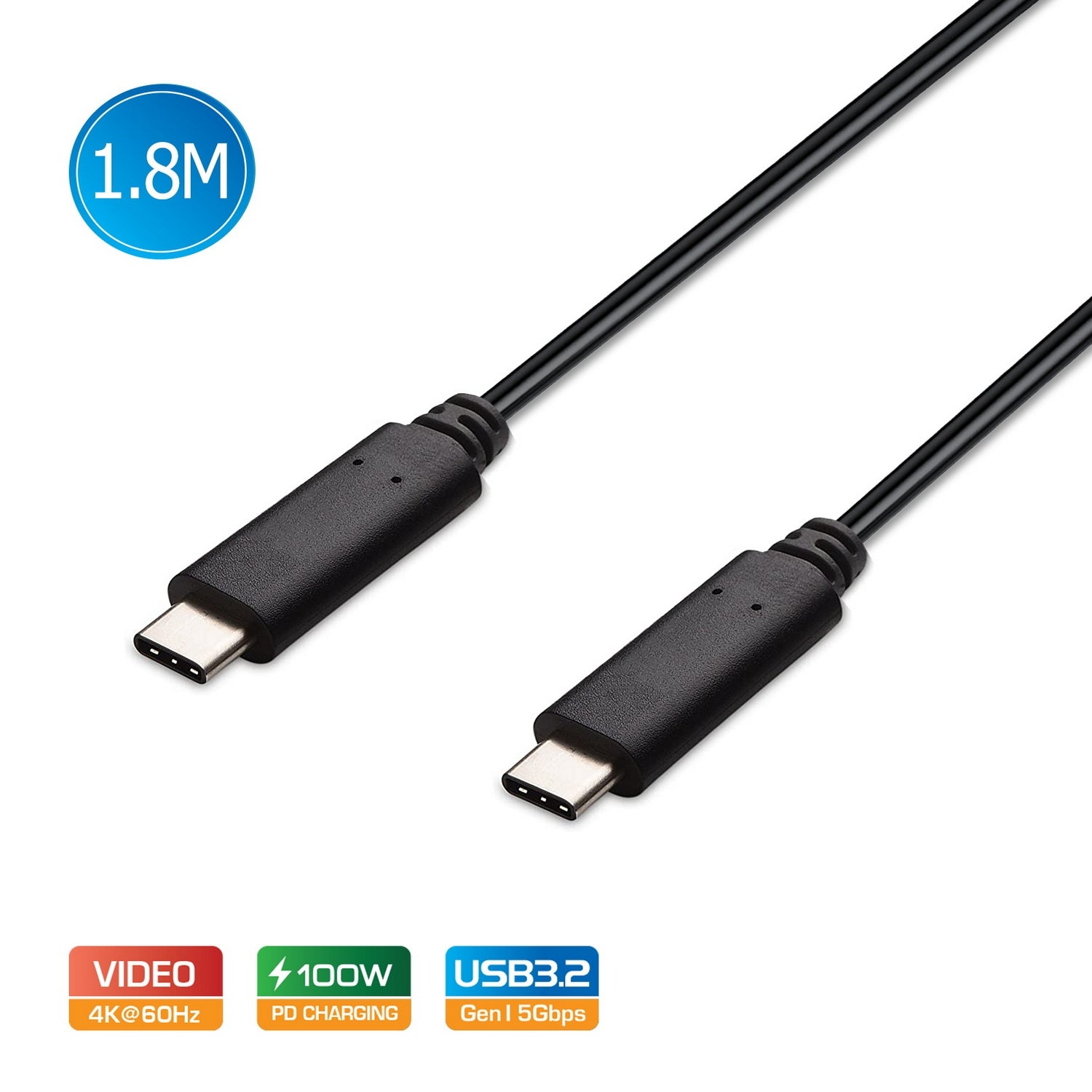 Simplecom CA519 USB-C to USB-C Cable USB 3.2 Gen1 5A 100W PD 4K@60Hz 1.8M - SuperSaverAU - view 1