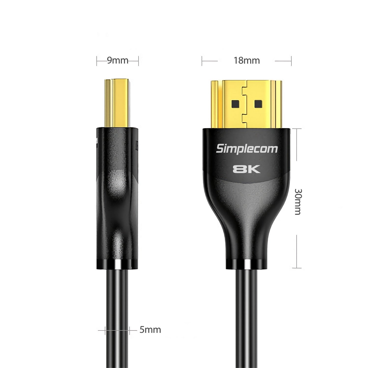 Simplecom CAH530 Ultra High Speed HDMI 2.1 Cable 48Gbps 8K@60Hz Slim Flexible 3M - SuperSaverAU - view 4
