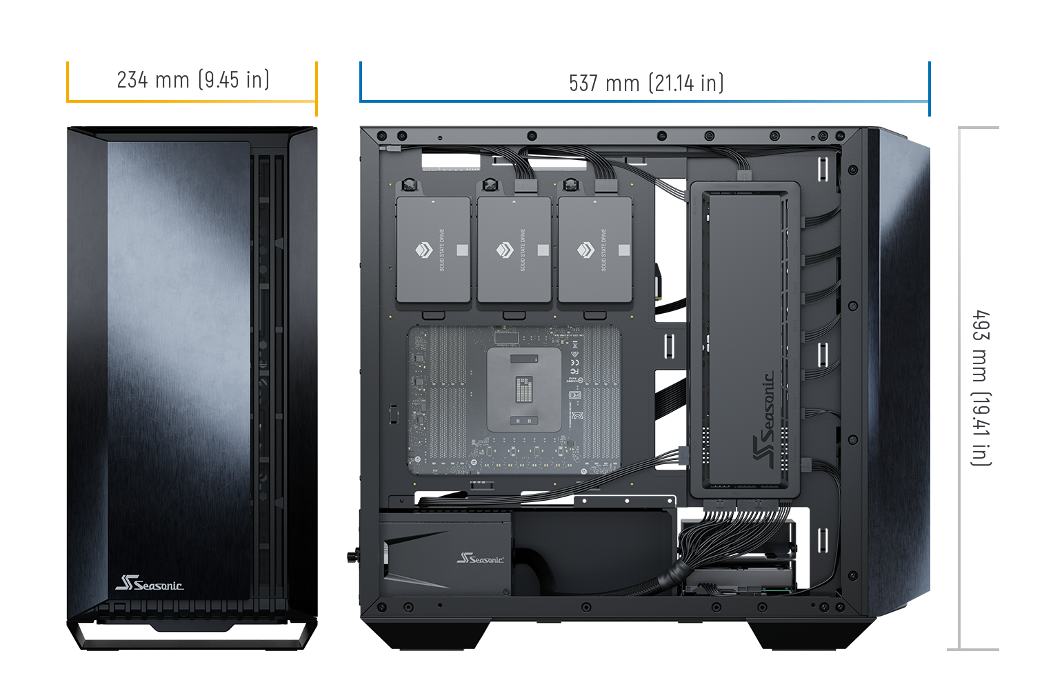 Seasonic Syncro Q704 Aluminum Case with Syncro DGC-650 650W 80 Plus Gold PSU & Connect Module RED DOT AWARD WINNER 2021 - SuperSaverAU - view 6