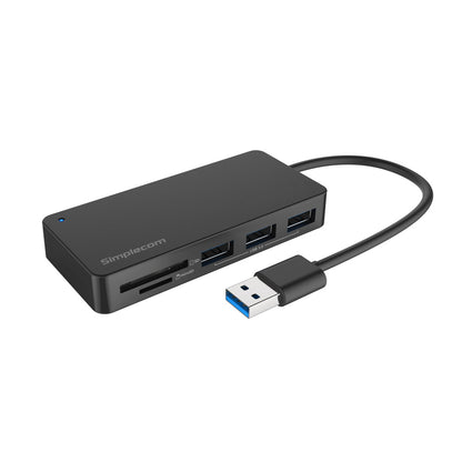 Simplecom CH368 3-Port USB 3.0 Hub with Dual Slot SD MicroSD Card Reader