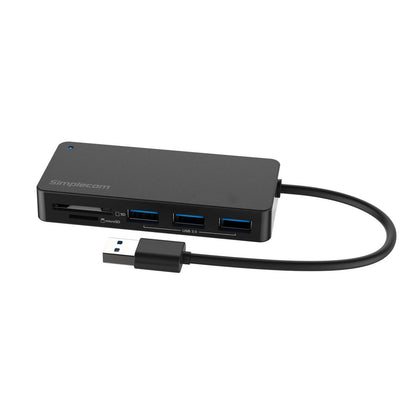 Simplecom CH368 3-Port USB 3.0 Hub with Dual Slot SD MicroSD Card Reader