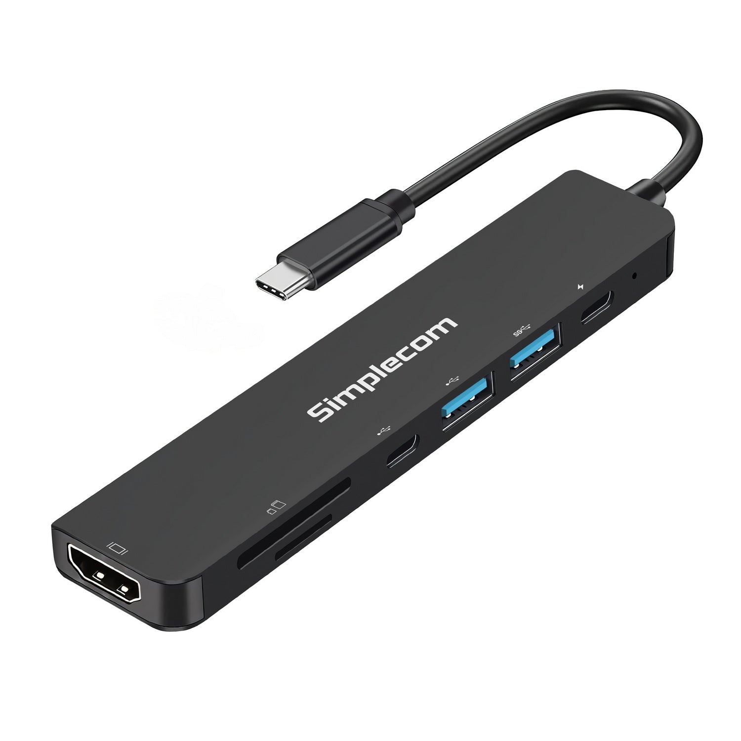 Simplecom CH547 USB-C 7-in-1 Multiport Adapter USB Hub HDMI Card Reader PD - SuperSaverAU - view 2