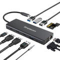 Simplecom CHN612 USB-C 12-in-1 Multiport Docking Station Dual HDMI + VGA Triple Display Gigabit LAN - SuperSaverAU - view 1