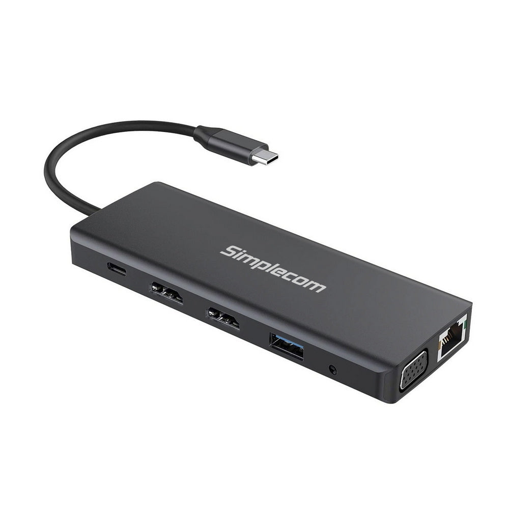 Simplecom CHN612 USB-C 12-in-1 Multiport Docking Station Dual HDMI + VGA Triple Display Gigabit LAN - SuperSaverAU - view 3