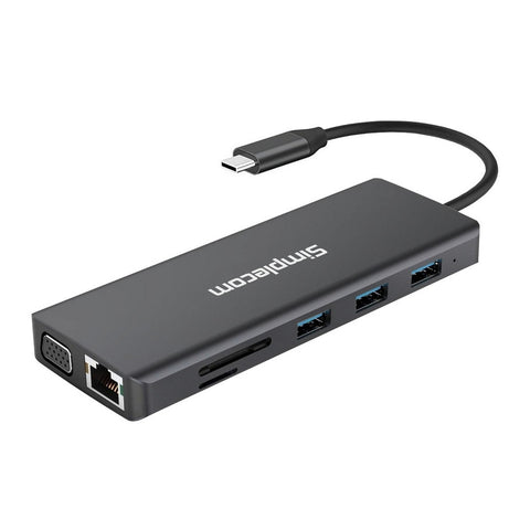 Simplecom CHN612 USB-C 12-in-1 Multiport Docking Station Dual HDMI + VGA Triple Display Gigabit LAN - SuperSaverAU - view 2