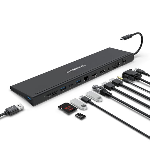 Simplecom CHN622 USB-C 12 in 1 Docking Station Laptop Stand