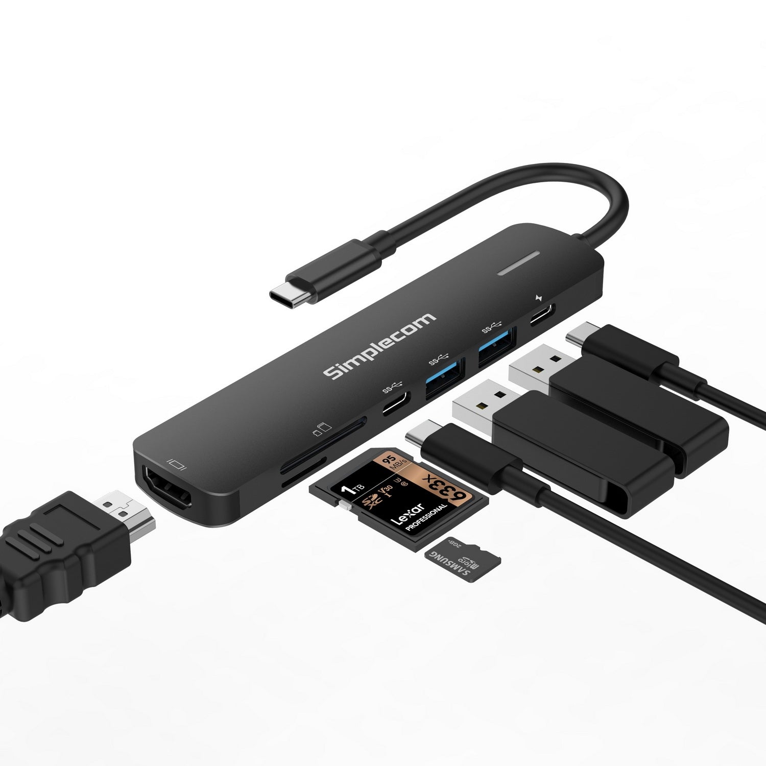 Simplecom CHT570 USB-C SuperSpeed 7-in-1 Multiport Hub Adapter HDMI 2.0 Docking Station - SuperSaverAU - view 1