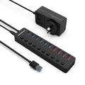 Simplecom 10-Port USB 3.0 Hub & Charger, 48W, Individual Switches, BC 1.2 Fast Charging - SuperSaverAU - view 1