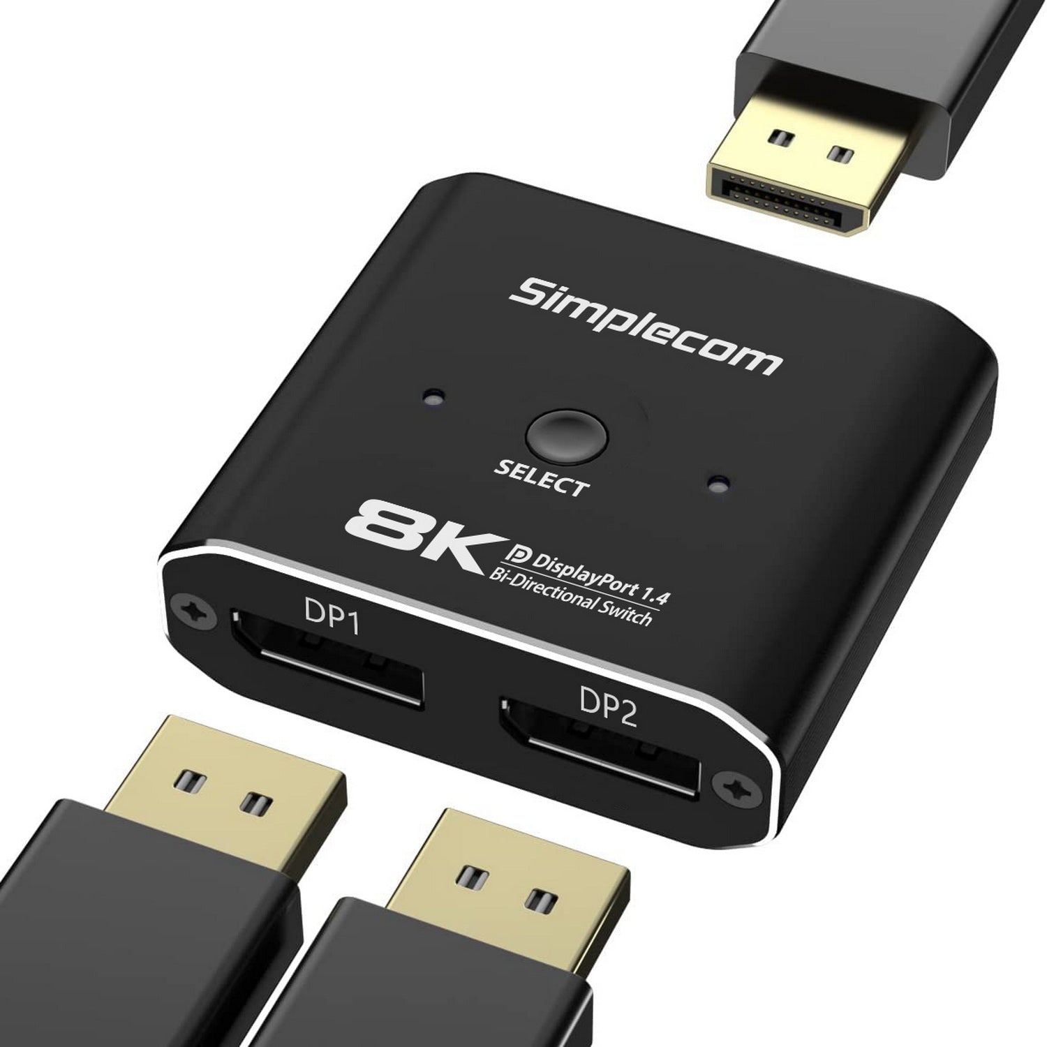 Simplecom Bi-Directional DisplayPort Switch 1.4, 8K@30Hz, USB Powered, Compact - SuperSaverAU - view 3