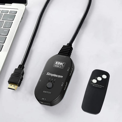 Simplecom CM353 3-Port HDMI 2.1 Switch HDCP 2.3 8K@60Hz Remote Control - SuperSaverAU - view 2