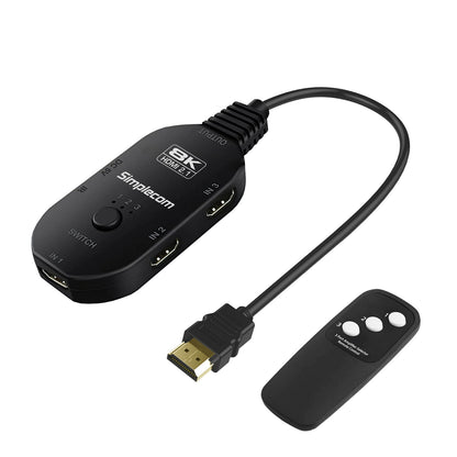 Simplecom CM353 3-Port HDMI 2.1 Switch HDCP 2.3 8K@60Hz Remote Control