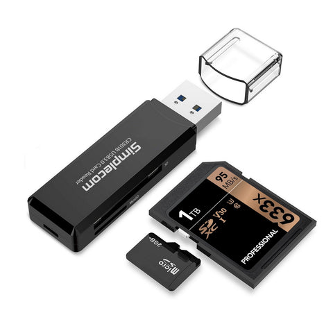 Simplecom 2-Slot SuperSpeed USB 3.0 Card Reader for SD & MicroSD, 5Gbps - SuperSaverAU - view 1