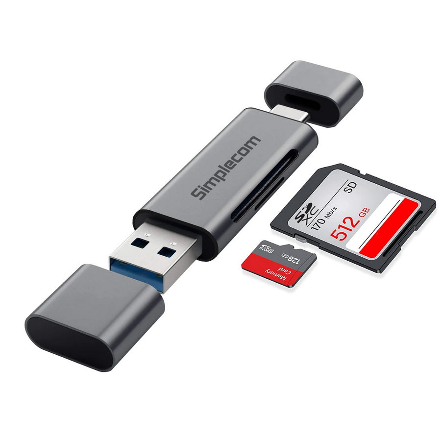 Simplecom CR402 SuperSpeed USB-C and USB-A SD/MicroSD Card Reader USB 3.2 Gen 1 (USB 3.0) - SuperSaverAU - view 1