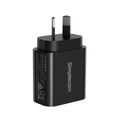 Simplecom CU220 Dual Port PD 20W Fast Wall Charger USB-C + USB-A for Phone Tablet - SuperSaverAU - view 3