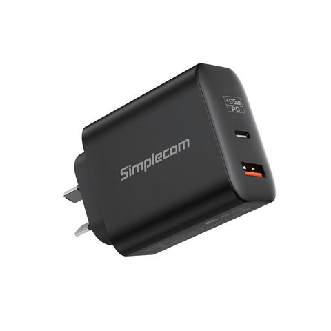 Simplecom CU265 Dual Port 65W USB-C GaN Fast Charger