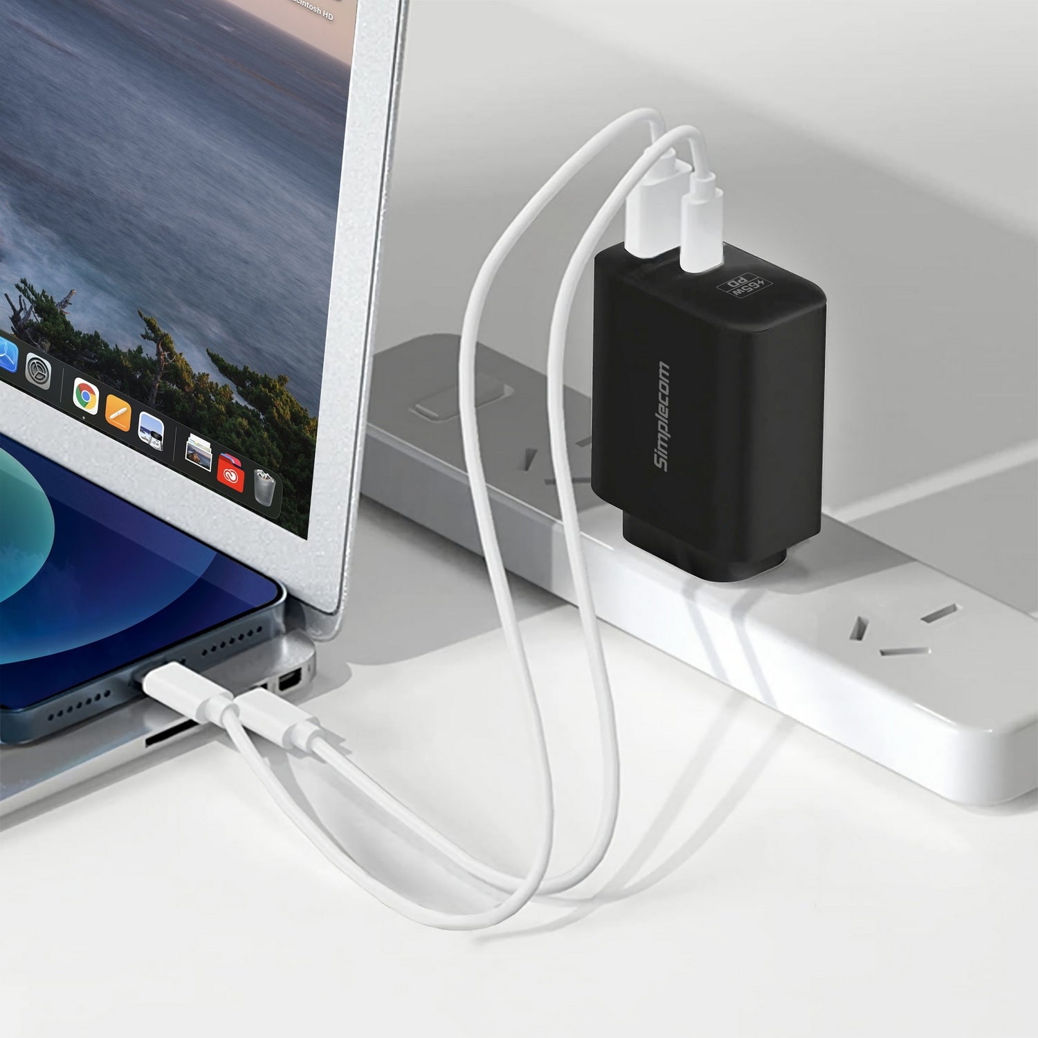 Simplecom CU265 Dual Port 65W USB-C GaN Fast Charger