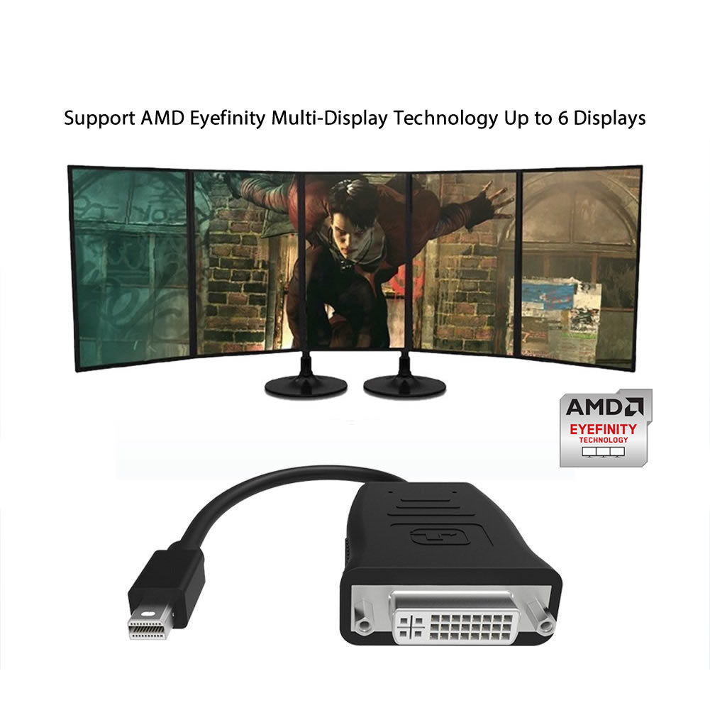 Simplecom Active Mini DisplayPort to DVI Adapter 4K UHD Thunderbolt Eyefinity Compatible