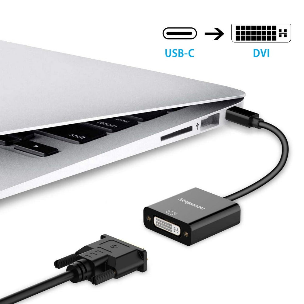 Simplecom DA103 USB-C to DVI Adapter Full HD 1080p - SuperSaverAU - view 2