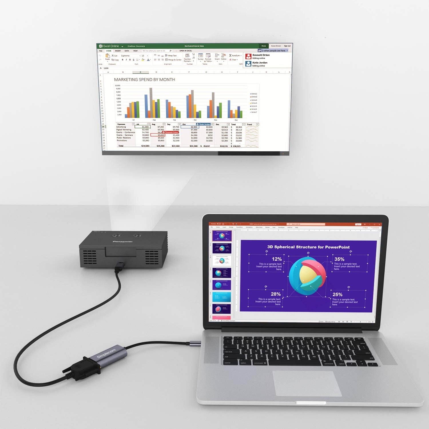 Simplecom USB-C to VGA Adapter 1080p, Plug and Play, Compact Design - SuperSaverAU - view 4