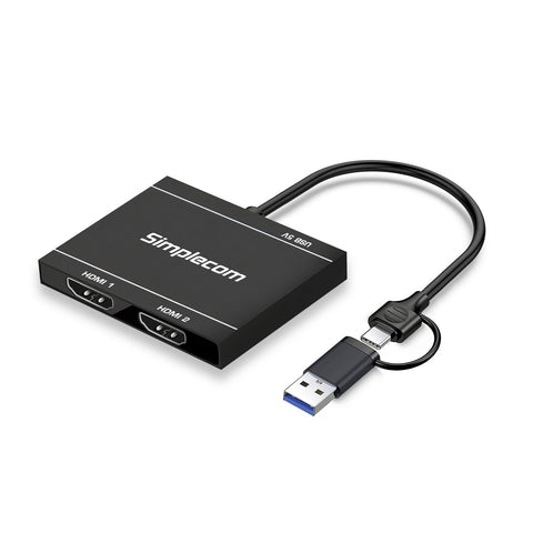Simplecom DA327 USB 3.0 USB-C to Dual HDMI Adapter 1080p