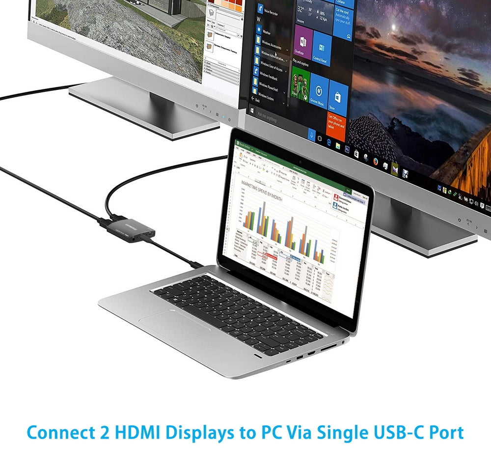 Simplecom DA330 USB-C to Dual HDMI MST Adapter 4K@60Hz with PD and Audio Out - SuperSaverAU - view 6