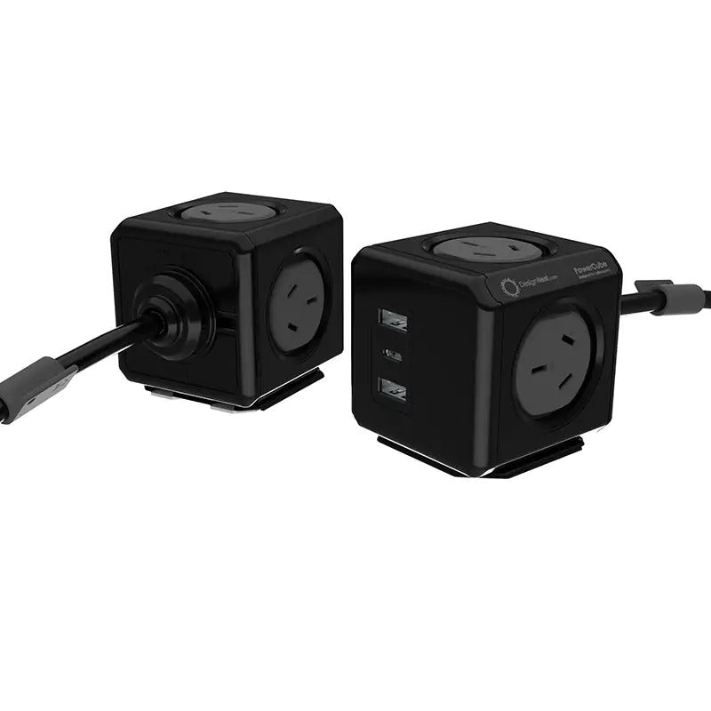 Allocacoc PowerCube Extended 4 Outlets 2 USB-A + 1 USB-C PD 20W with Surge 1.5M Black (11407-AUEUAC) - SuperSaverAU - view 2