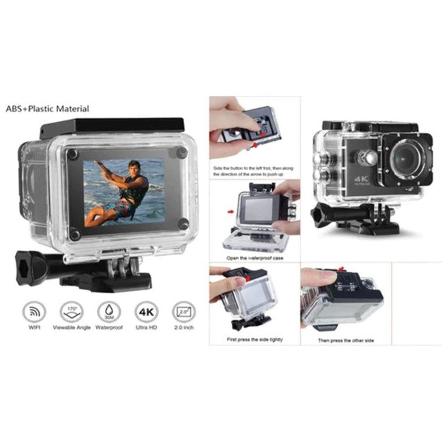 BDI 4K WiFi Sports Action Camera with Waterproof Case - Blue