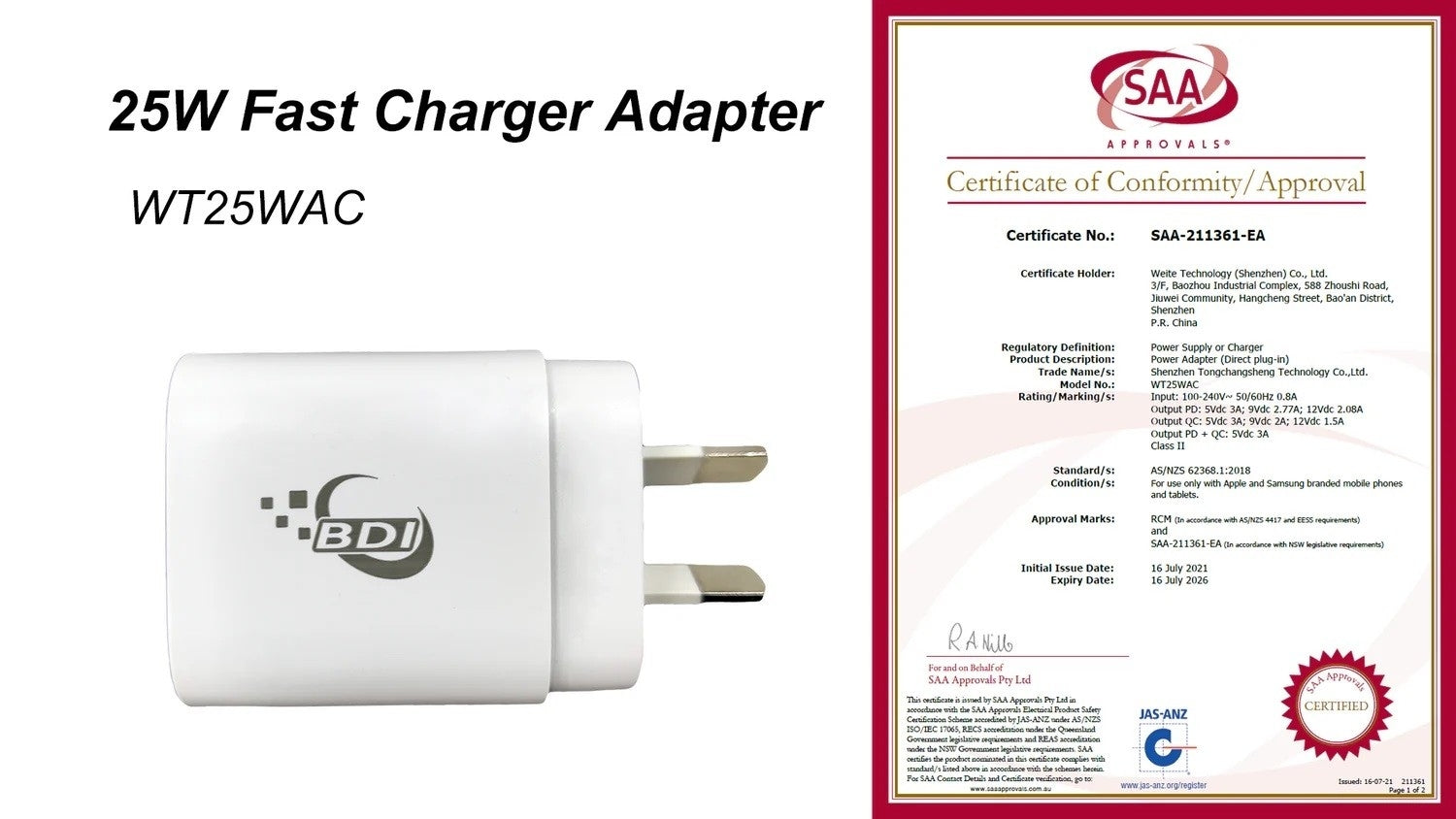 BDI 25W PD Quick Charger AU plug with USB-A and Type-C Ports - SuperSaverAU - view 5