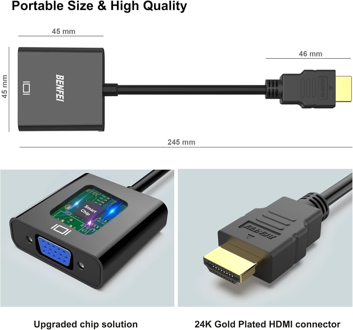 BENFEI HDMI to VGA Gold-Plated HDMI to VGA Adapter - SuperSaverAU - view 6