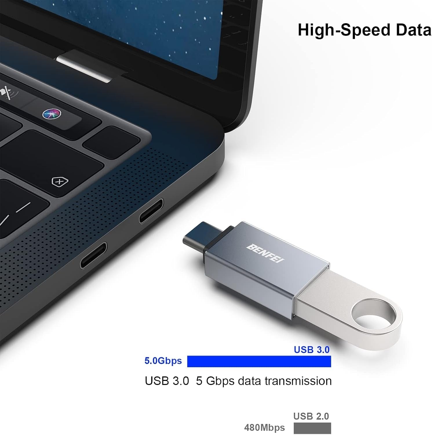 BENFEI USB C to USB 3.0 Adapter, USB C to A Male to Female Adapte - SuperSaverAU - view 4