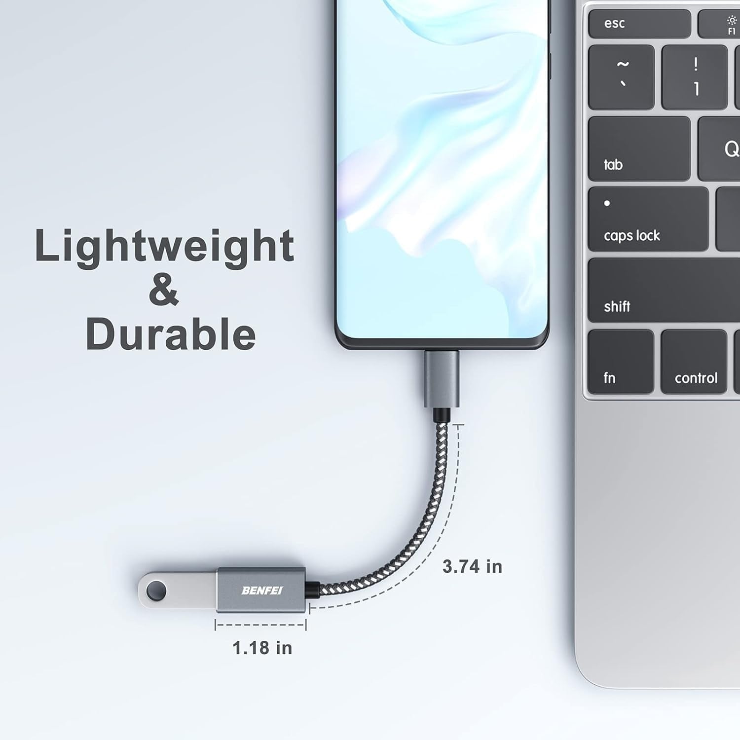 BENFEI 262GY-2P USB 3.0 USB-C to USB-A Adapter (2-pack) - SuperSaverAU - view 4