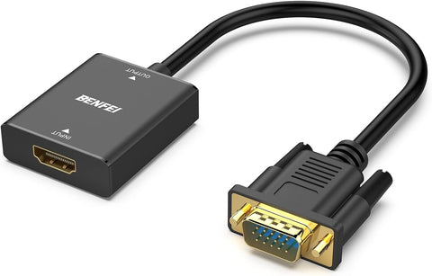 BENFEI HDMI to VGA, Uni-Directional HDMI Computer to VGA Monitor  Adapter (Female to Male) with 3.5mm Audio Jack - SuperSaverAU - view 1