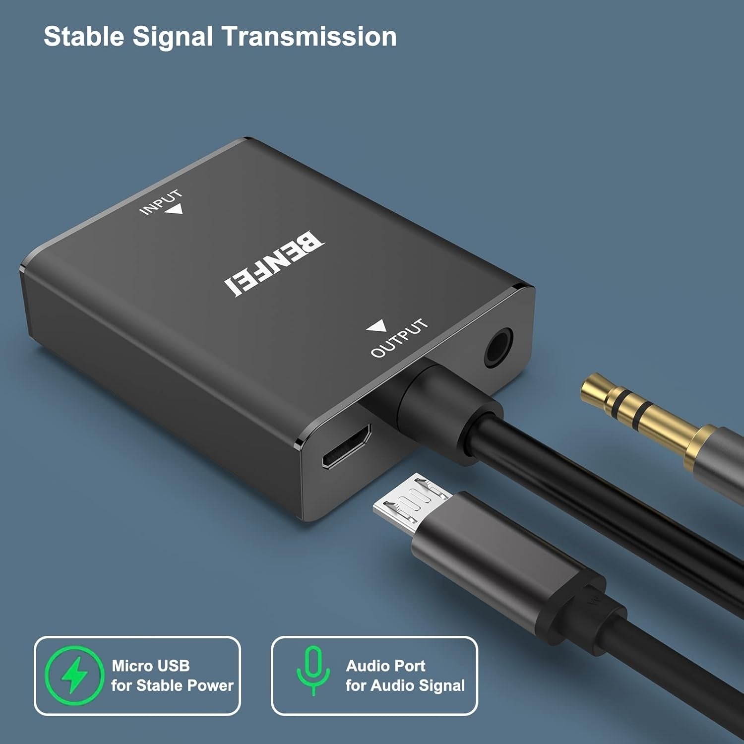 BENFEI HDMI to VGA, Uni-Directional HDMI Computer to VGA Monitor  Adapter (Female to Male) with 3.5mm Audio Jack - SuperSaverAU - view 2
