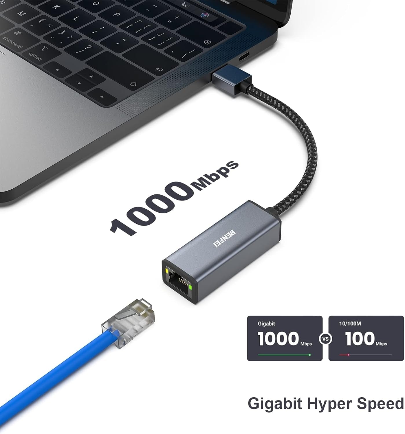 BENFEI USB 3.0 to Gigabit Ethernet Adapter - SuperSaverAU - view 2