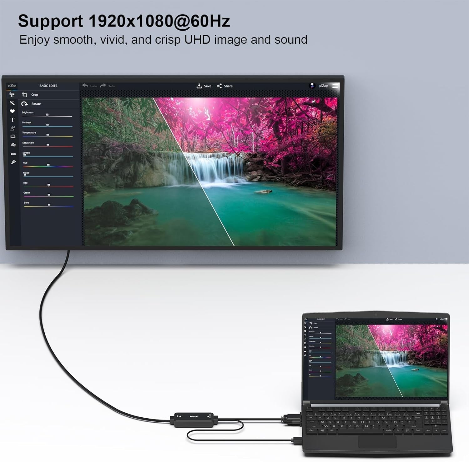 BENFEI 324BK VGA to HDMI Cable with Audio, 1080P Uni-Directional 1.8M - SuperSaverAU - view 5