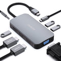 BENFEI 335GY USB-C Hub with Triple Display, 8-in-1 Docking Station (100W PD, Dual 4K HDMI, VGA, 3x USB 3.0) - SuperSaverAU - view 1