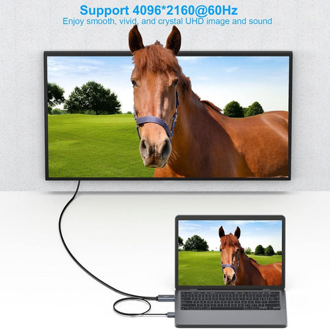 BENFEI 344GY-5M HDMI to DisplayPort Unidirectional 4K Active Cable with USB Powered 5M - SuperSaverAU - view 2