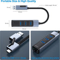 BENFEI 350GY 2-in-1 USB-C+USB 3.0 to RJ45 Gigabit Ethernet Port + 3-Port USB 3.0 HUB - SuperSaverAU - view 5