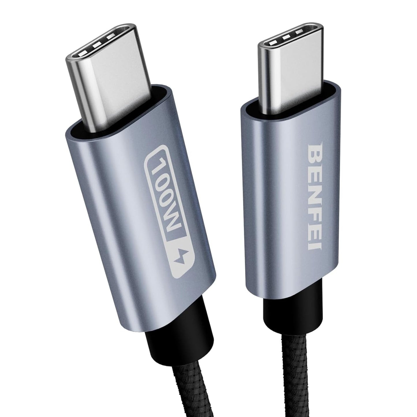 BENFEI 351SL-6F 100W USB-C to USB-C Fast Charging Cable Aluminum Shell Tangle-Free Silicone