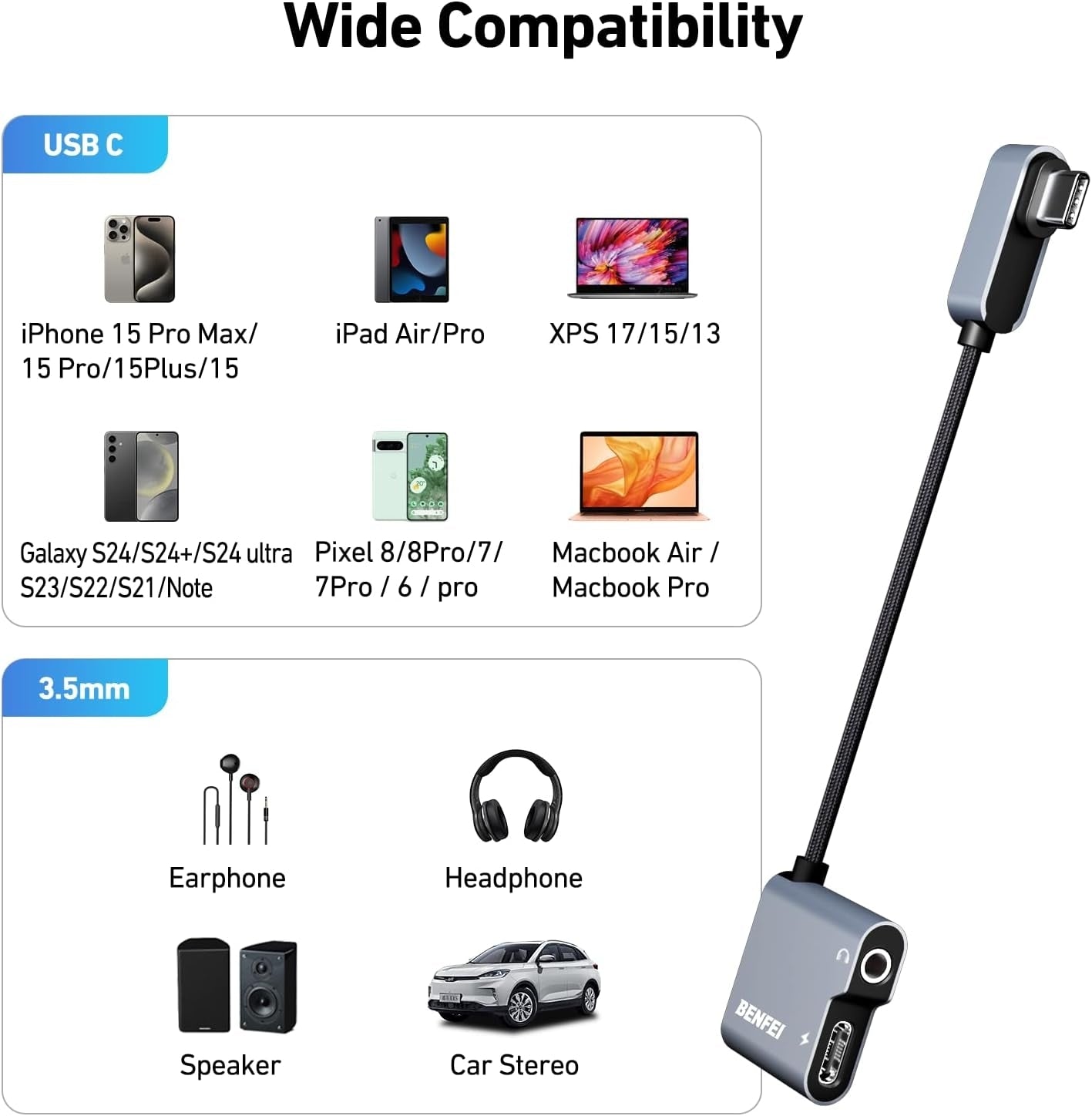 BENFEI USB C to Audio Jack Adapter with 60W Fast Charging - SuperSaverAU - view 8